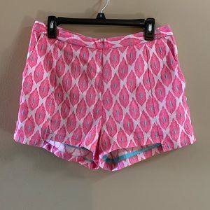 High Waisted Pink Print Shorts